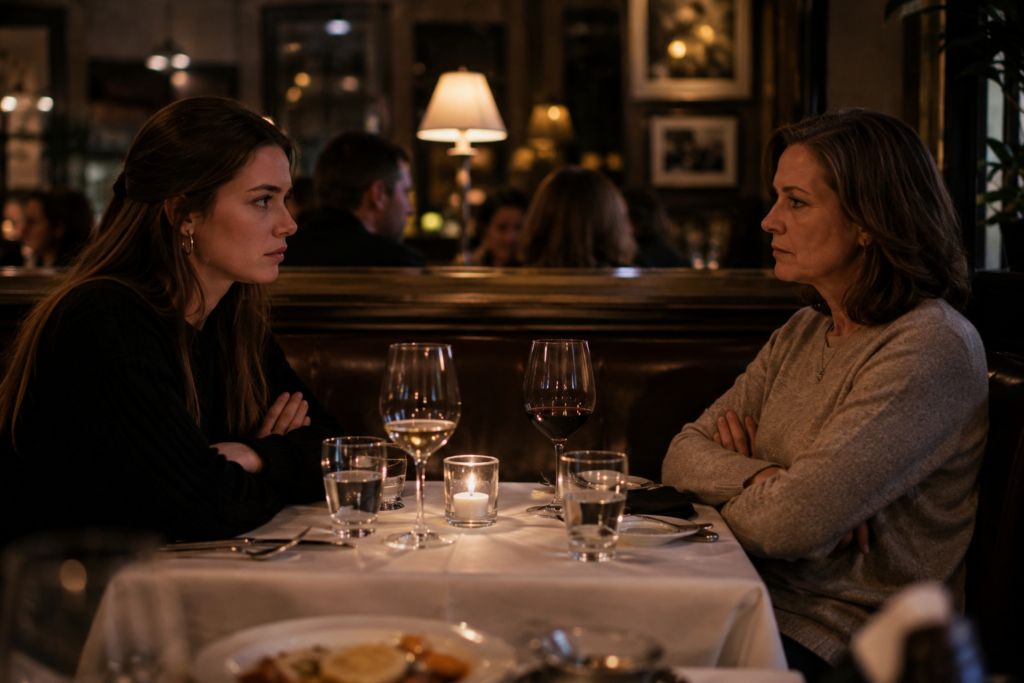 A tense dinner scene where his parents looked down on my family.