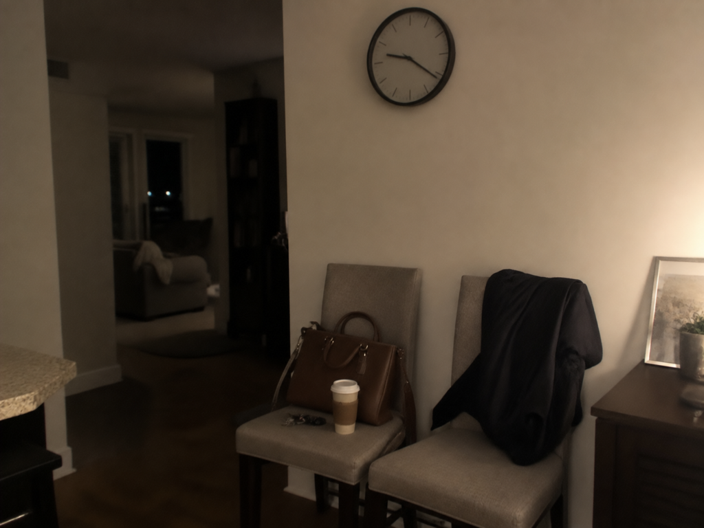 An empty chair and personal belongings reflecting the loneliness of ending an affair