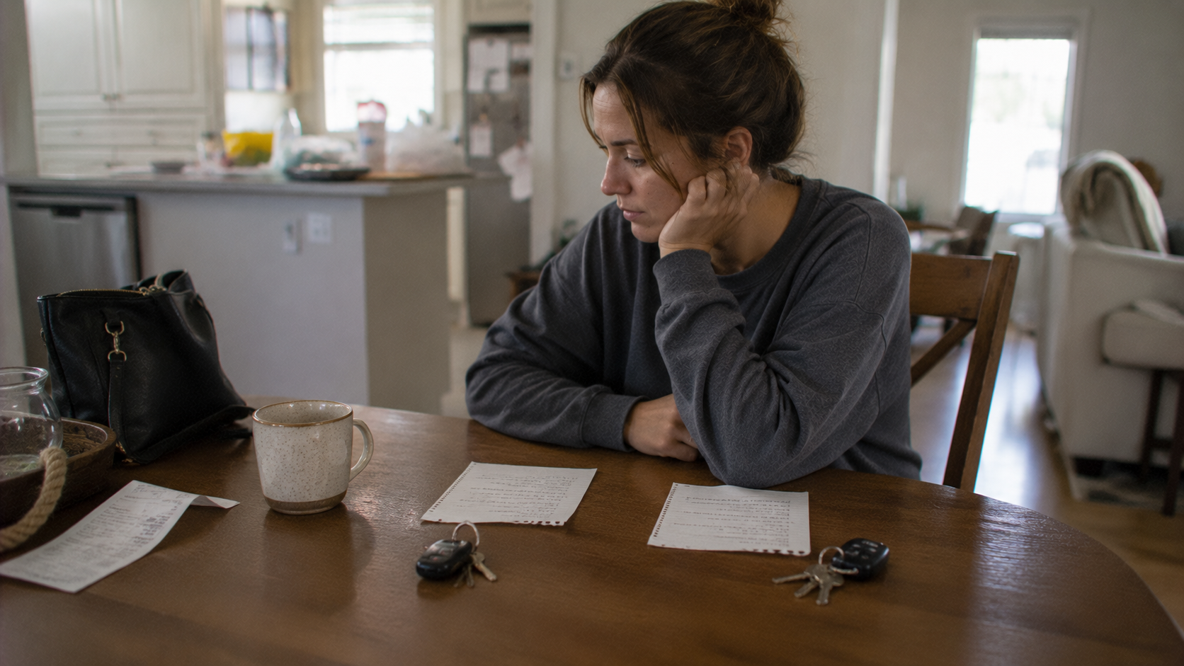 A woman weighing her choices when deciding between marrying for money or love