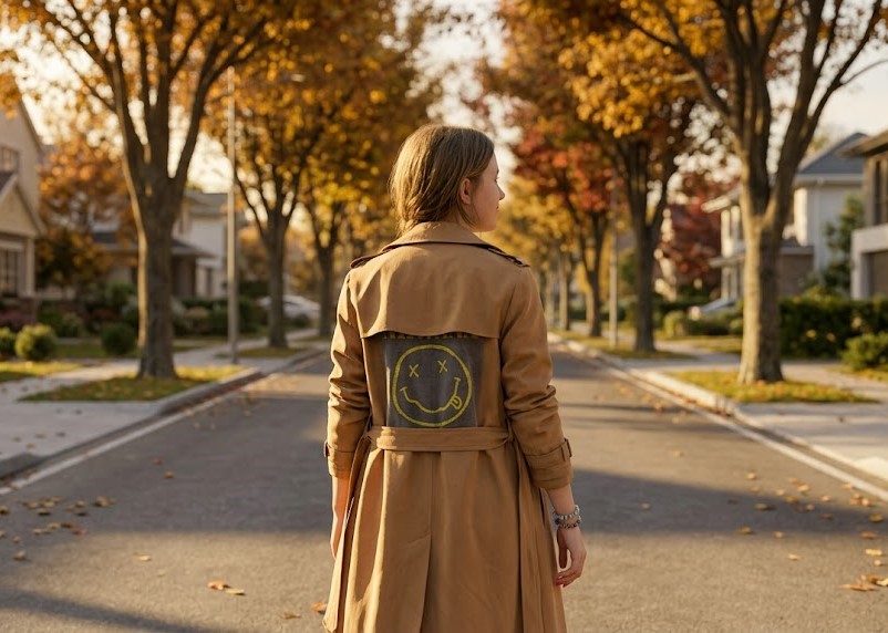 A woman walking forward peacefully after a long-term relationship breakup
