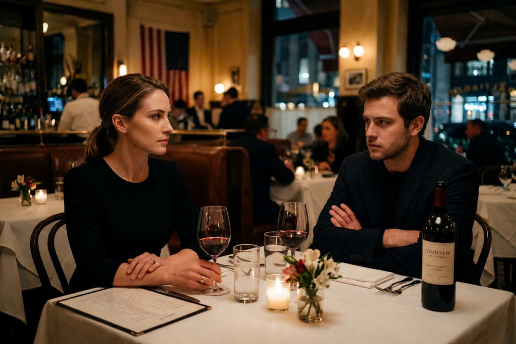 A couple having a serious debate over marriage financial expectations and toxic relationship goals