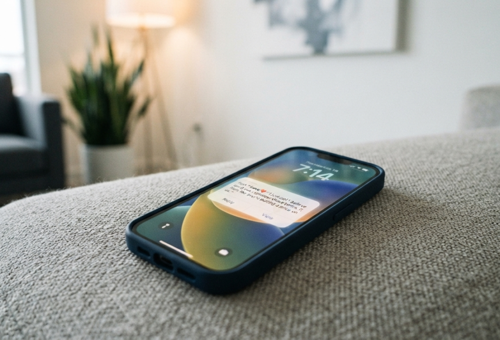 prenup disagreement text notification on smartphone screen